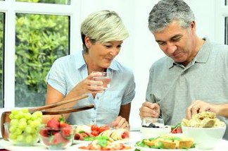 older couple eating